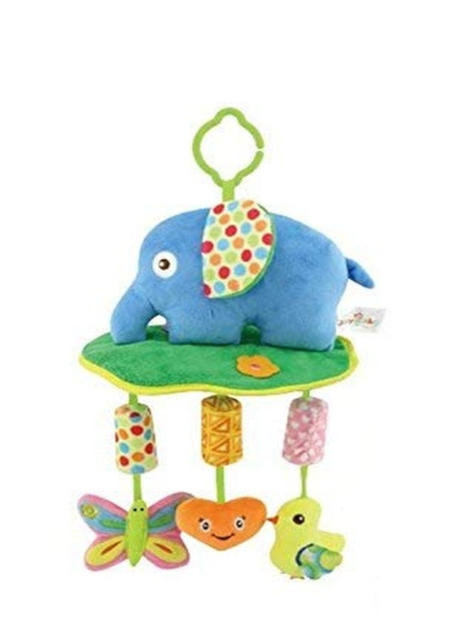 SMILE BABY Plush Hanging Toy Rattles for Crib and Stroller Keep Your Baby Entertained and Engaged. Soft, Colorful, and Safe, They Stimulate Sensory Development and are Perfect for Playtime Fun (Blue) - Image 1